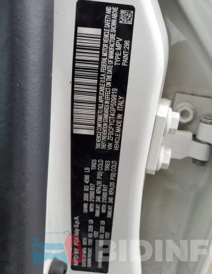 ZFBCFYCT4GP509819 Photo# 12