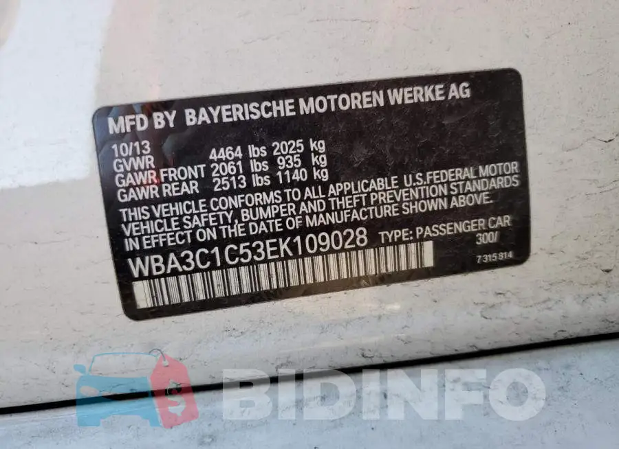 WBA3C1C53EK109028 Photo# 12