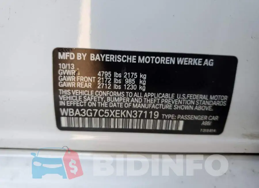 WBA3G7C5XEKN37119 Photo# 12