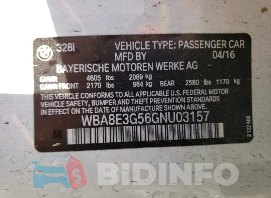 WBA8E3G56GNU03157 Photo# 10
