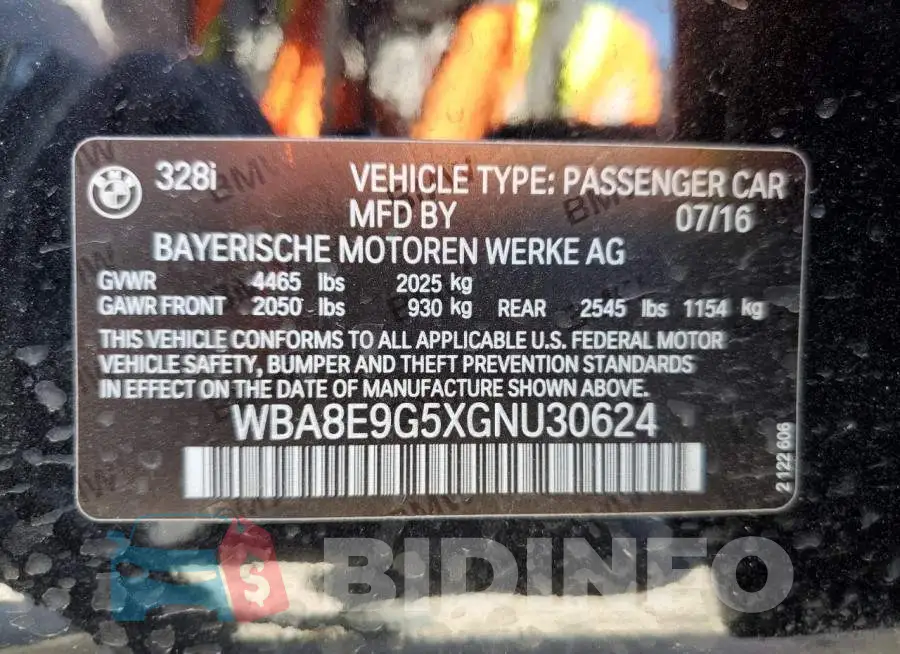 WBA8E9G5XGNU30624 Photo# 12