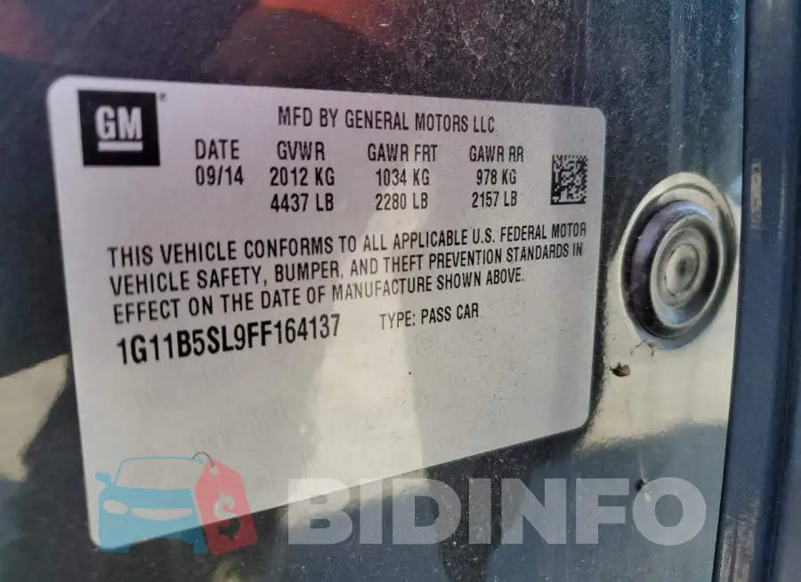 1G11B5SL9FF164137 Photo# 12