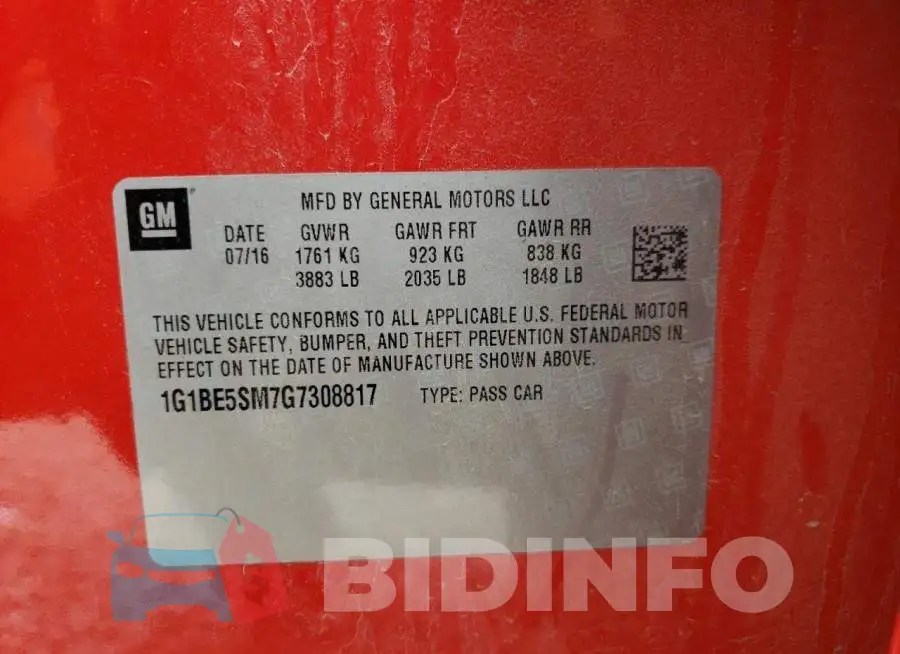 1G1BE5SM7G7308817 Photo# 13