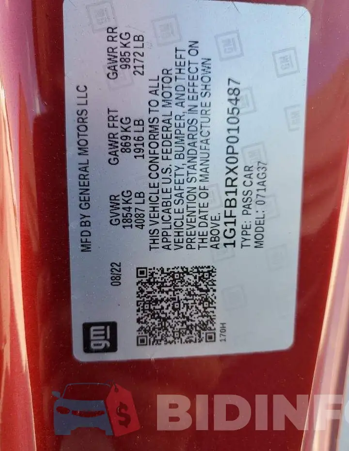 1G1FB1RX0P0105487 Photo# 12