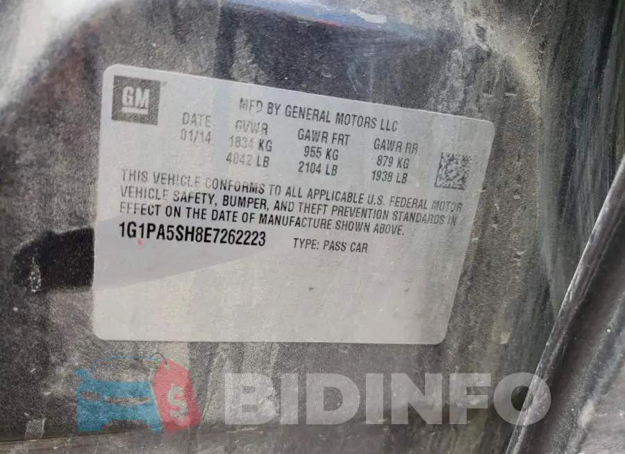 1G1PA5SH8E7262223 Photo# 12