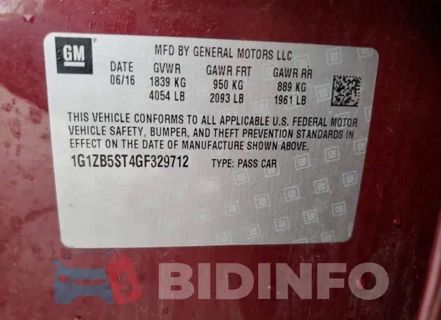 1G1ZB5ST4GF329712 Photo# 12