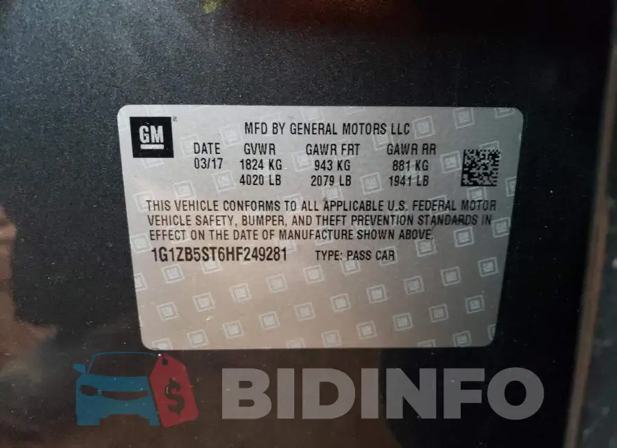 1G1ZB5ST6HF249281 Photo# 12
