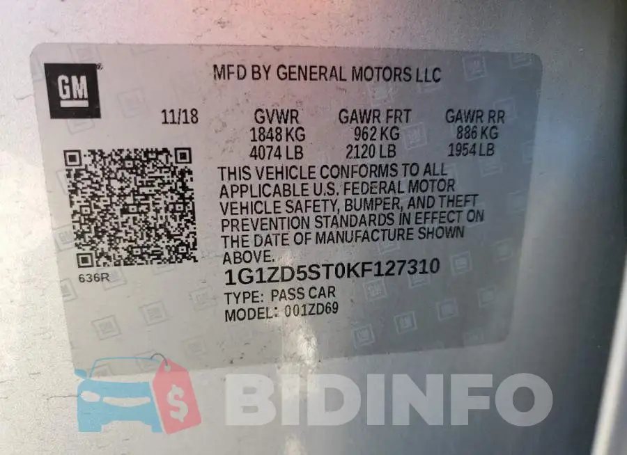 1G1ZD5ST0KF127310 Photo# 12