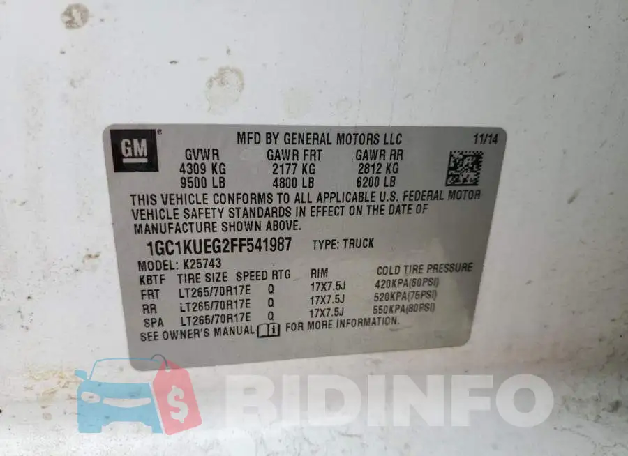 1GC1KUEG2FF541987 Photo# 12