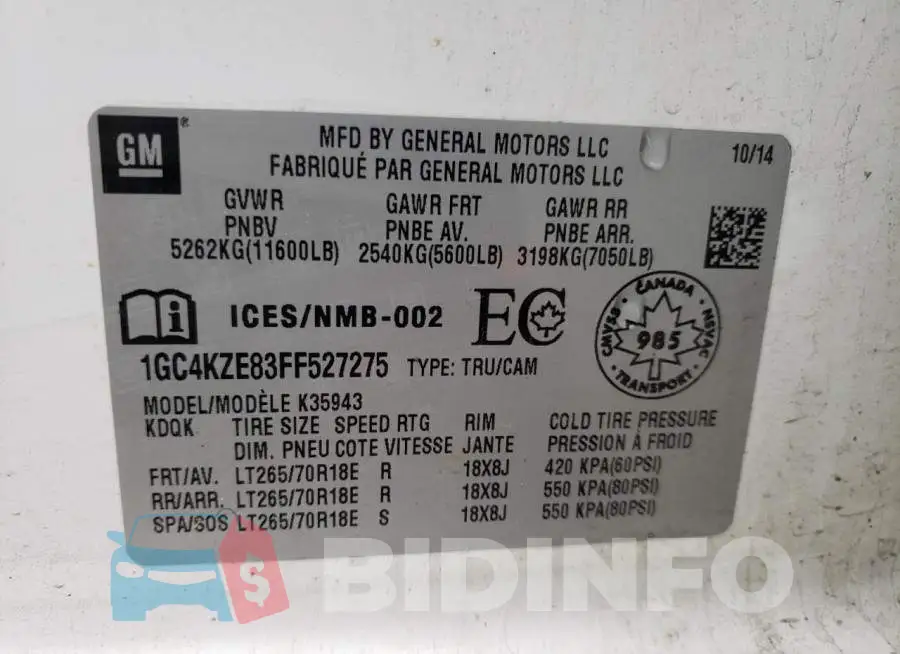 1GC4KZE83FF527275 Photo# 12