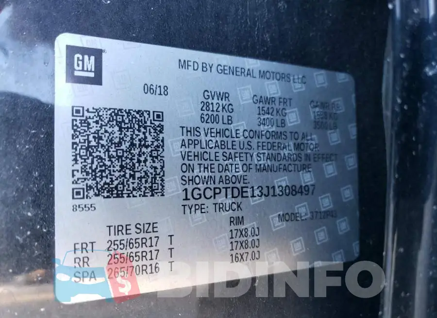 1GCPTDE13J1308497 Photo# 12