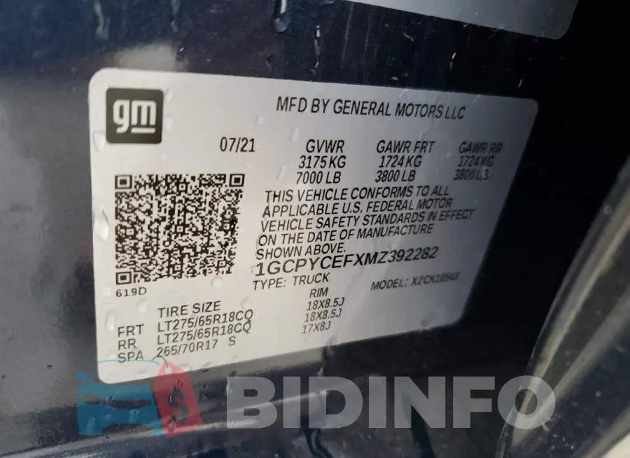 1GCPYCEFXMZ392282 Photo# 12