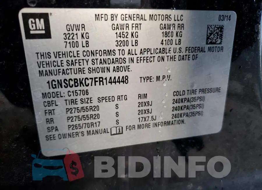 1GNSCBKC7FR144448 Photo# 13