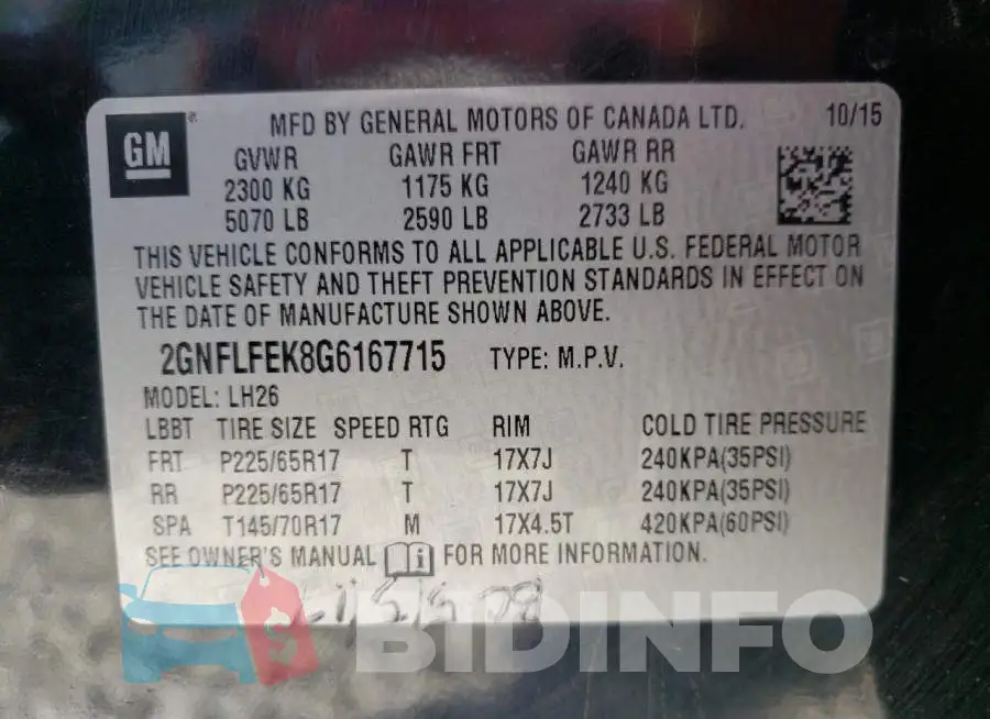 2GNFLFEK8G6167715 Photo# 10