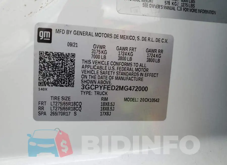 3GCPYFED2MG472000 Photo# 13