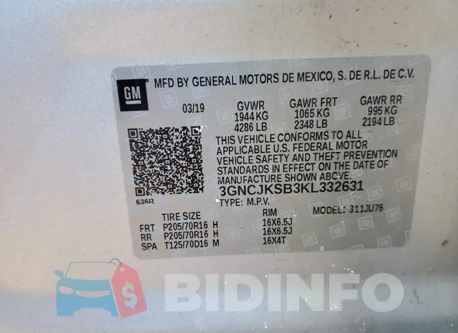 3GNCJKSB3KL332631 Photo# 12