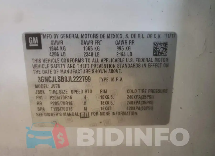 3GNCJLSB0JL222799 Photo# 13