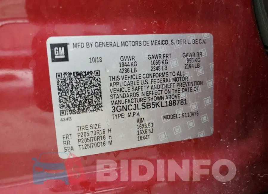 3GNCJLSB5KL188781 Photo# 13
