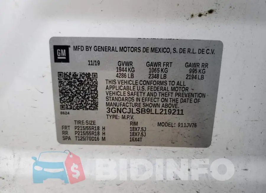 3GNCJLSB9LL219211 Photo# 12
