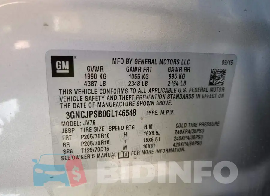 3GNCJPSB0GL146548 Photo# 13