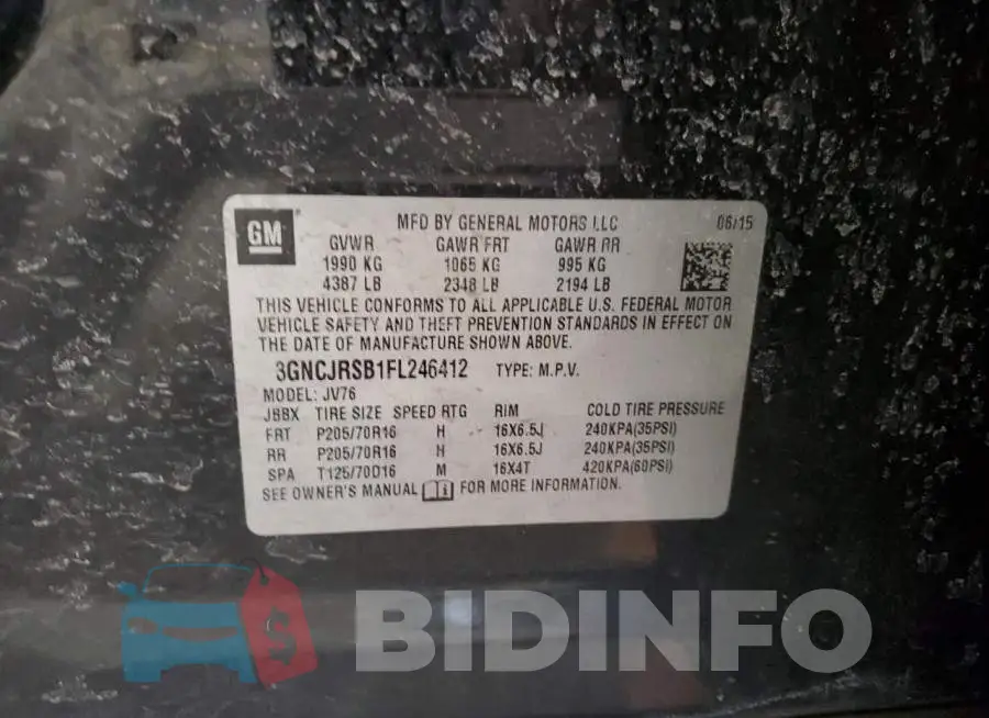 3GNCJRSB1FL246412 Photo# 12