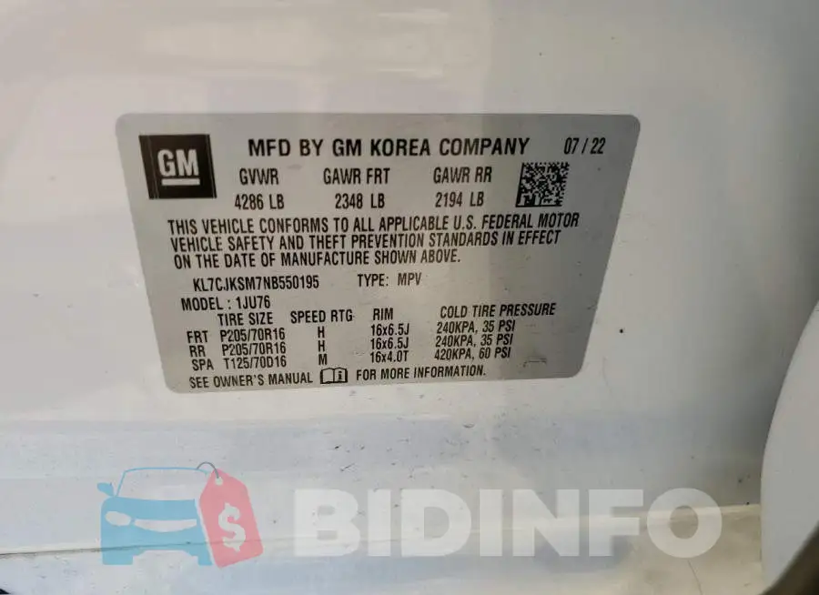 KL7CJKSM7NB550195 Photo# 12