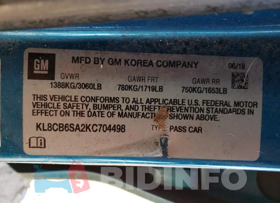 KL8CB6SA2KC704498 Photo# 12