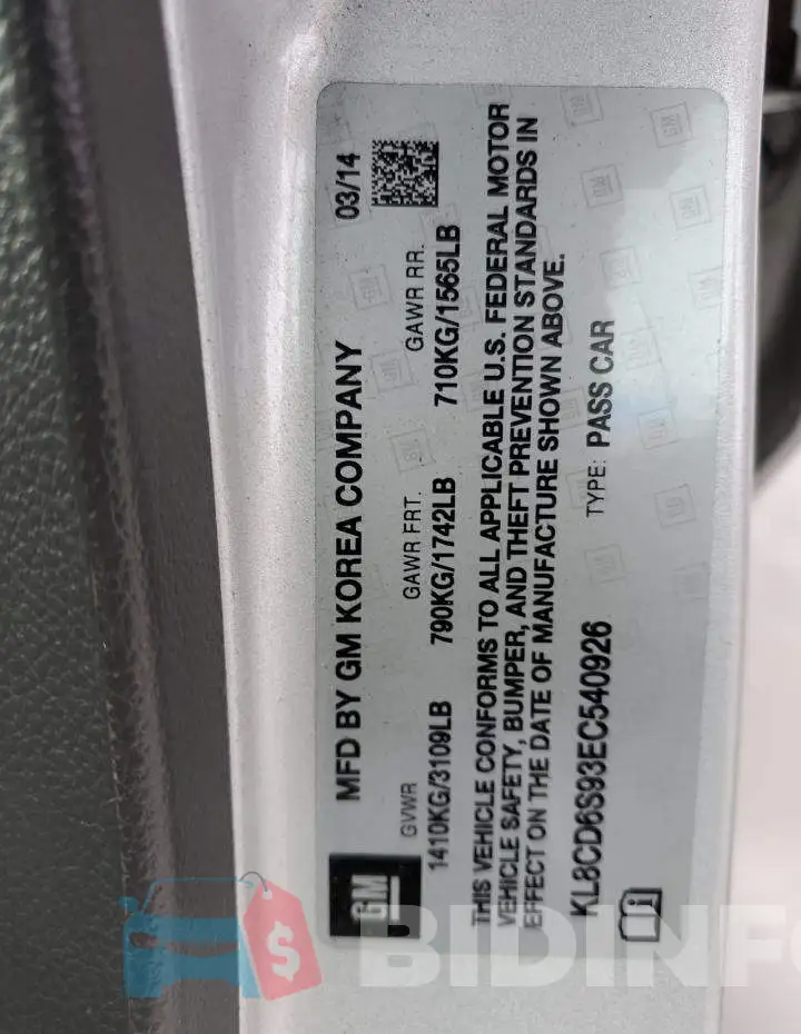KL8CD6S93EC540926 Photo# 12