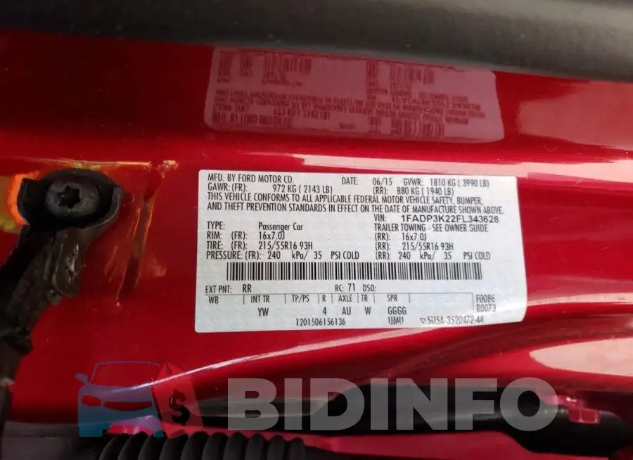 1FADP3K22FL343628 Photo# 12