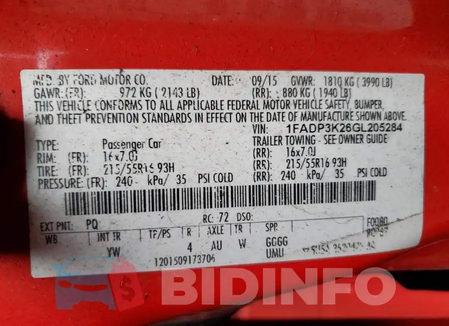 1FADP3K26GL205284 Photo# 12