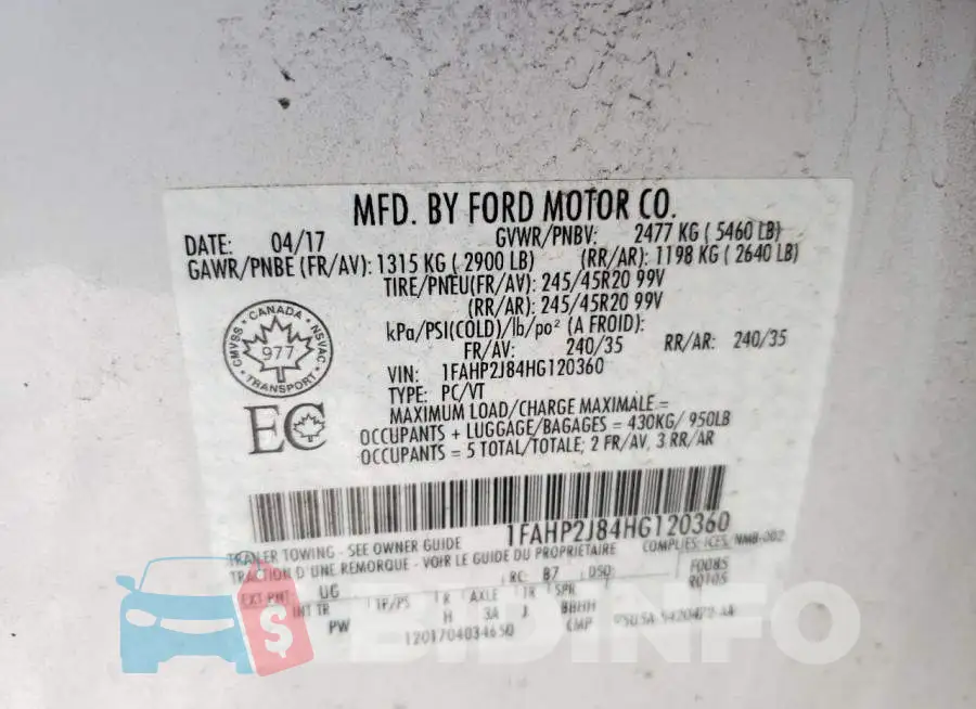 1FAHP2J84HG120360 Photo# 12