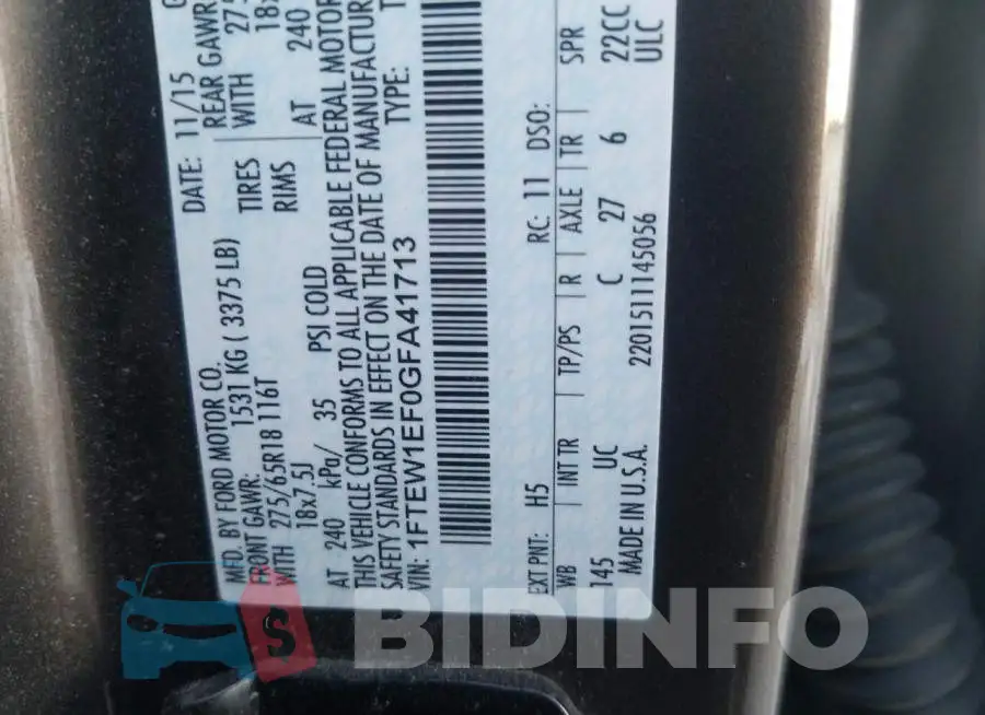 1FTEW1EF0GFA41713 Photo# 13