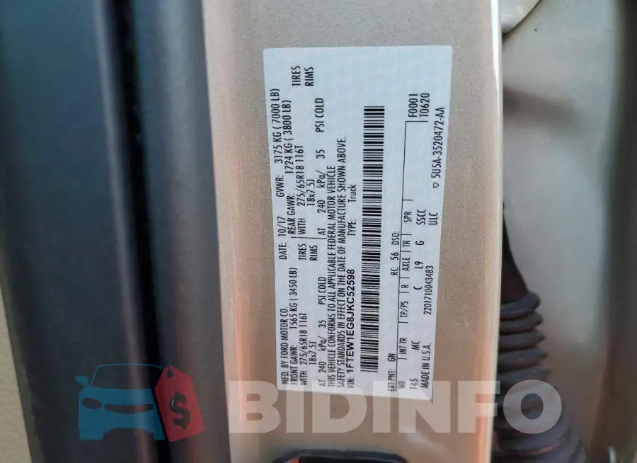 1FTEW1EG8JKC52598 Photo# 12