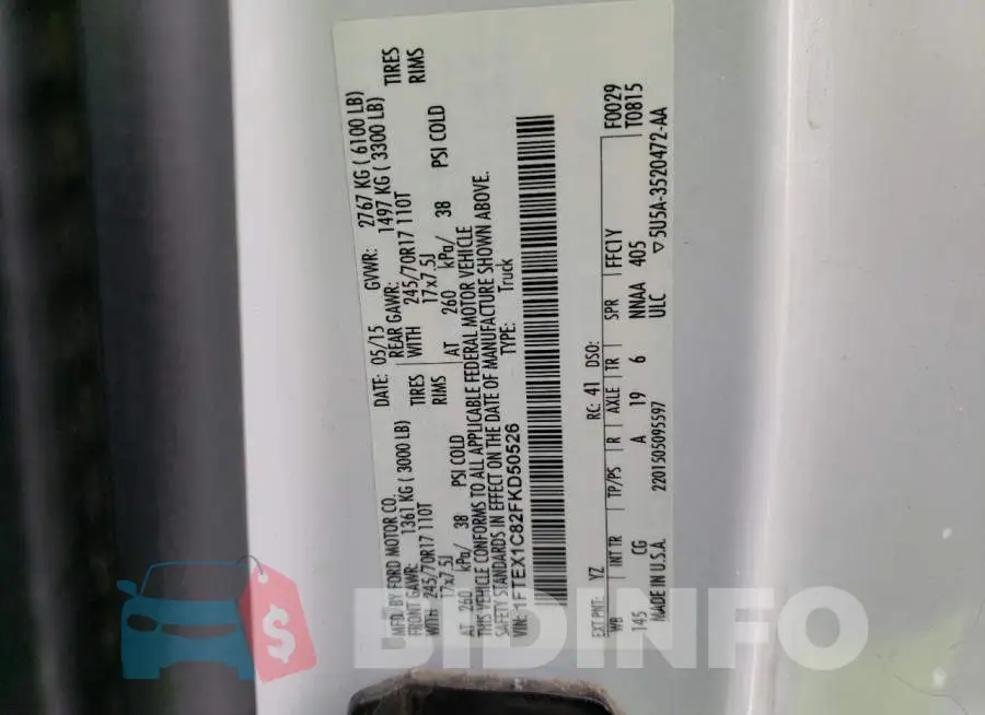 1FTEX1C82FKD50526 Photo# 12