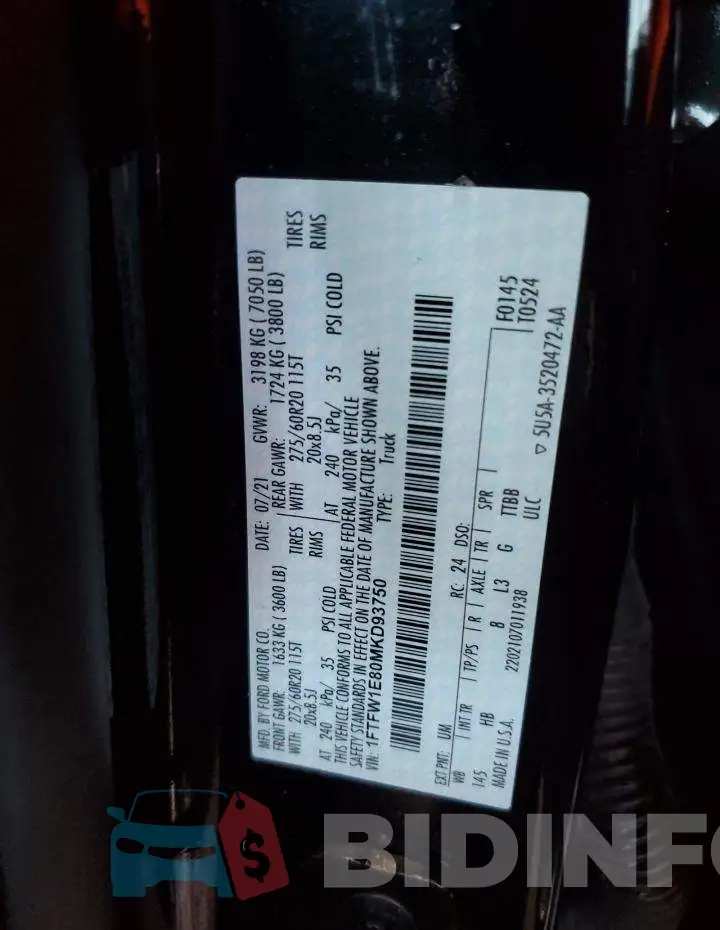 1FTFW1E80MKD93750 Photo# 12