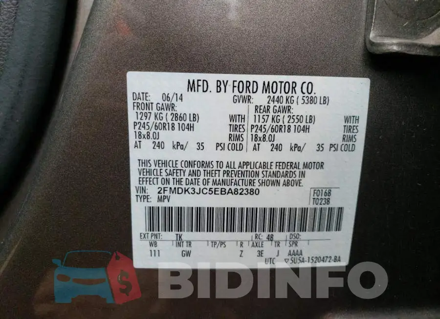 2FMDK3JC5EBA82380 Photo# 13