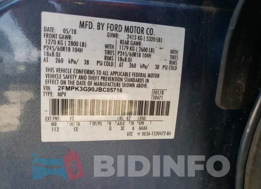 2FMPK3G90JBC05716 Photo# 13