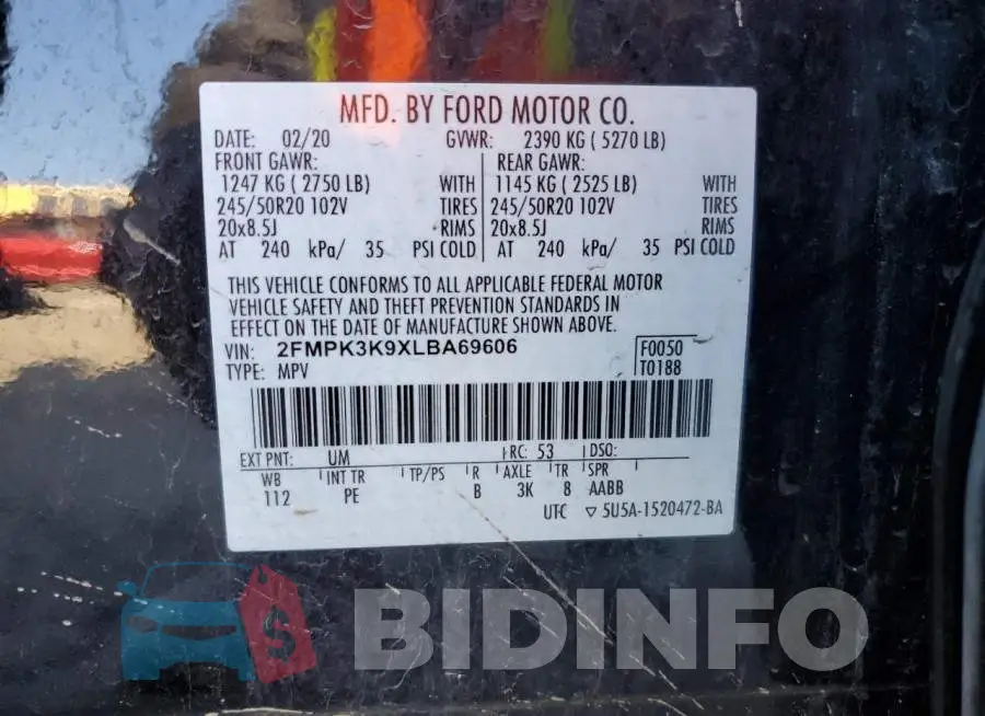 2FMPK3K9XLBA69606 Photo# 13