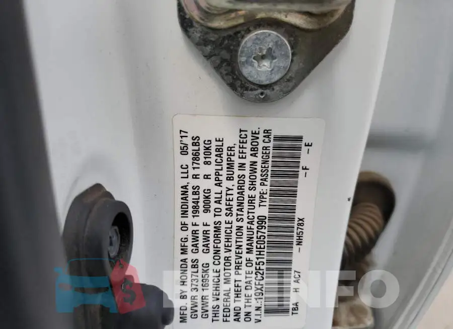 19XFC2F51HE057990 Photo# 13