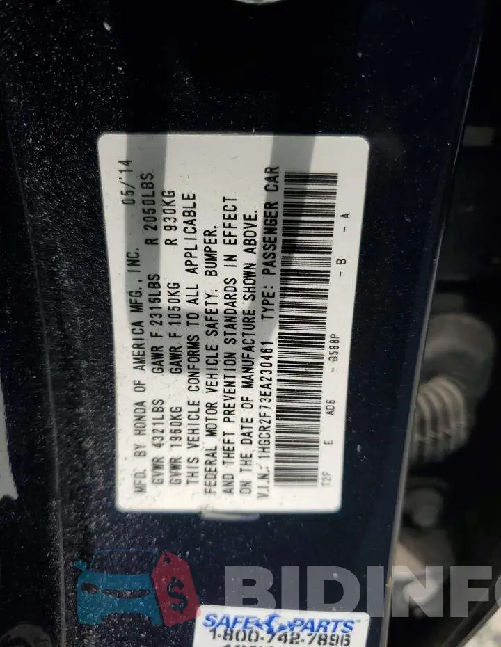 1HGCR2F73EA230461 Photo# 10