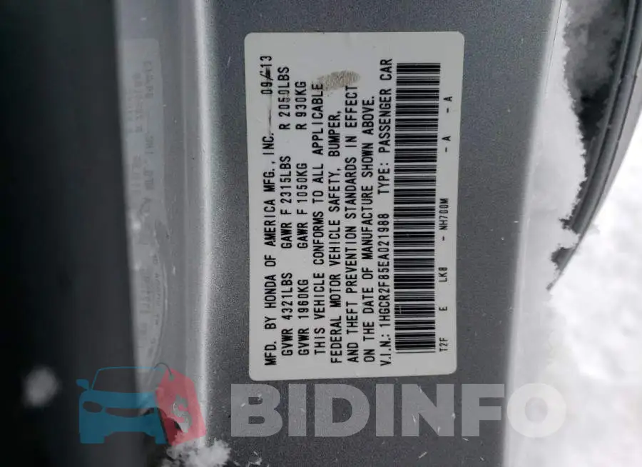 1HGCR2F85EA021988 Photo# 13