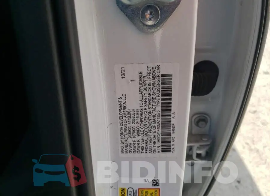 1HGCV1F40MA113575 Photo# 13