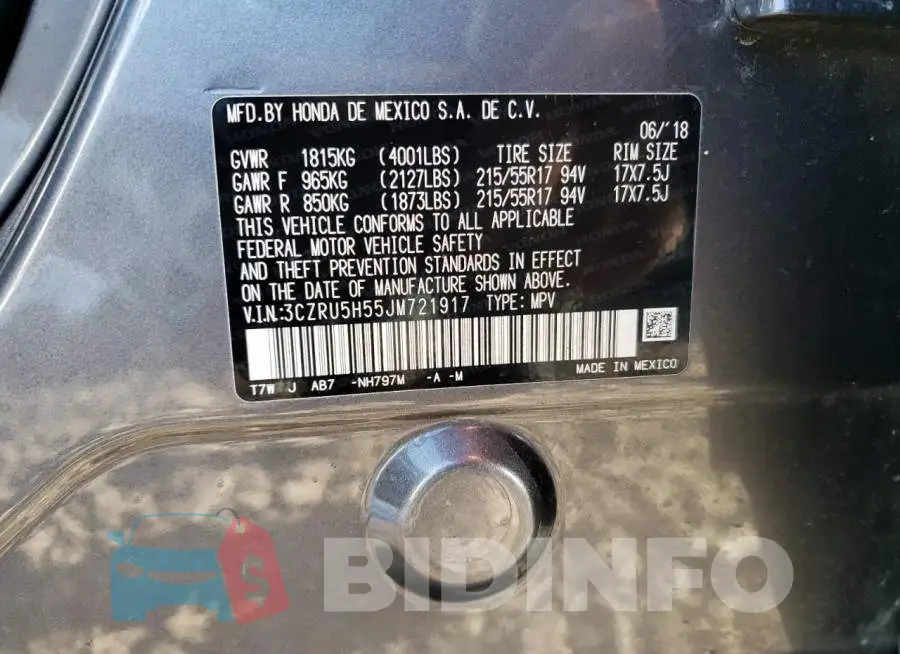 3CZRU5H55JM721917 Photo# 14