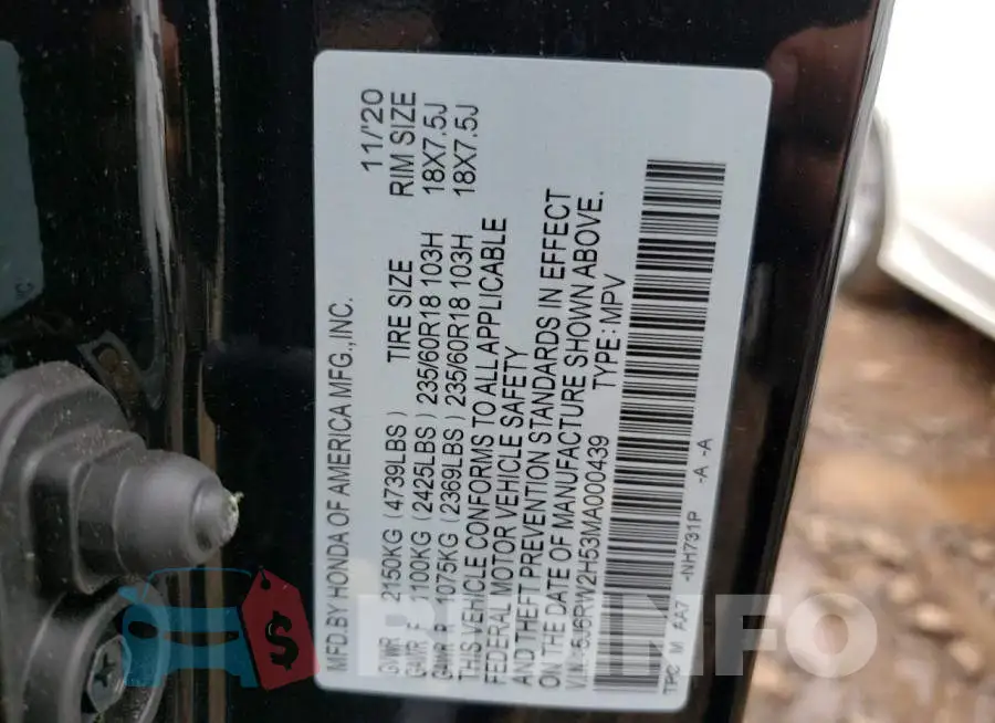 5J6RW2H53MA000439 Photo# 10