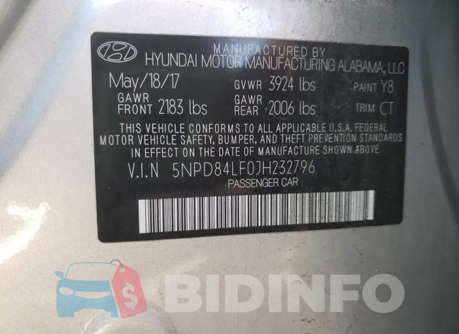 5NPD84LF0JH232796 Photo# 12