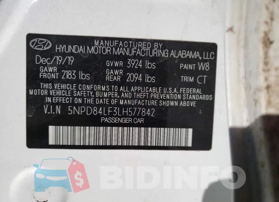 5NPD84LF3LH577842 Photo# 12