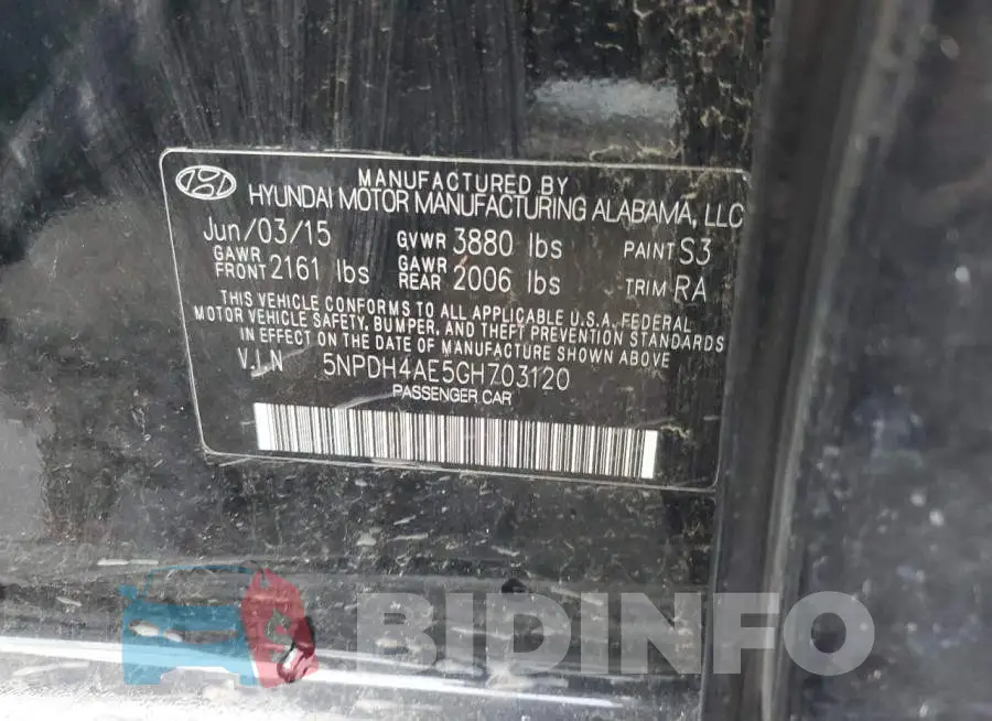 5NPDH4AE5GH703120 Photo# 12