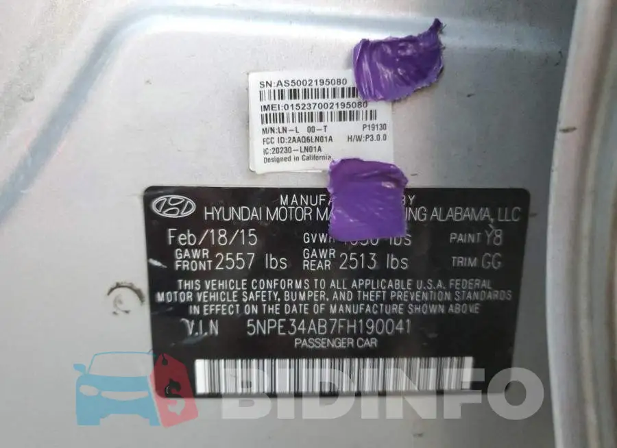 5NPE34AB7FH190041 Photo# 12