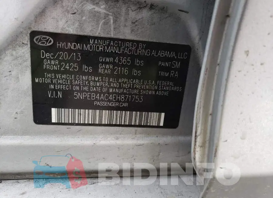 5NPEB4AC4EH871753 Photo# 13