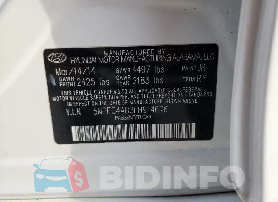 5NPEC4AB3EH914676 Photo# 12